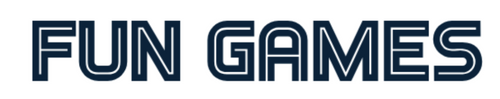 Logo with 'FUN GAMES' text in a bold, blue font on a white background